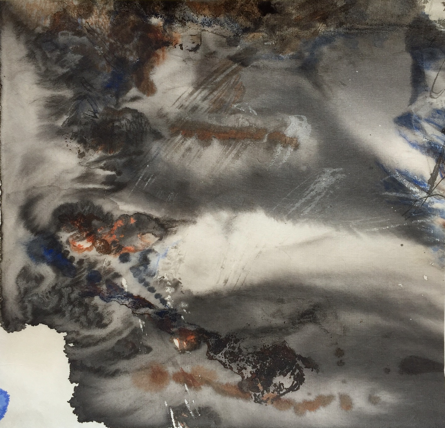 Cloud Dust 雲ほこり 6 34 X 33 cms Sumi ink, acrylic 惑星の歌 6 墨、アクリル 2020