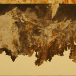 Rusted iron and washi artwork 錆びた鉄と和紙 の作品 1 2005
