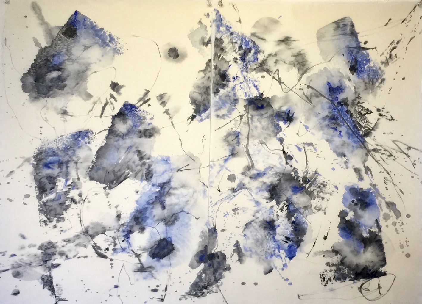 Shattered Water 破水 72 X 98 cm Sumi ink,water colour, acrylic 墨、水彩絵具、アクリル 2019 .
