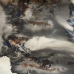 Cloud Dust 雲ほこり 6 34 X 33 cms Sumi ink, acrylic 惑星の歌 6 墨、アクリル 2020