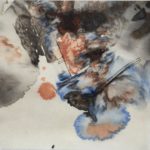 Cloud Dust 雲ほこり2 24 X 25 cms Sumi ink, acrylic 惑星の歌 2 墨、アクリル 2020