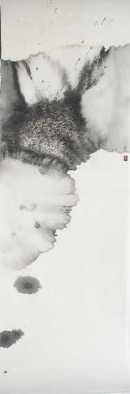 Composition in sumi ink line and wash 2墨の線とぼかしの構成2 24 cms X 72 cms 2010